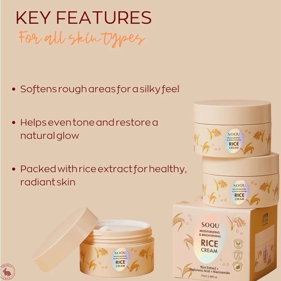 SOQU Rice Cream Moisturizing & Brightening - Cream - Picture 3 of 5